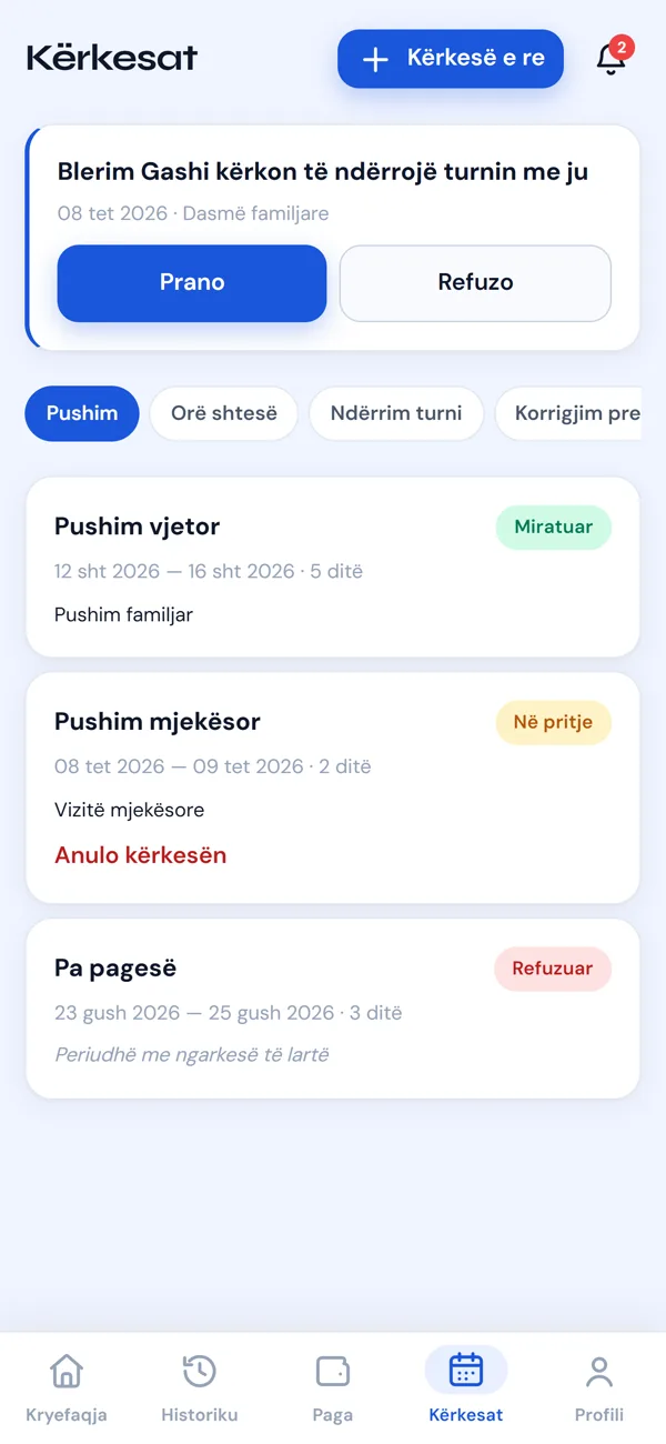 Lista e kërkesave